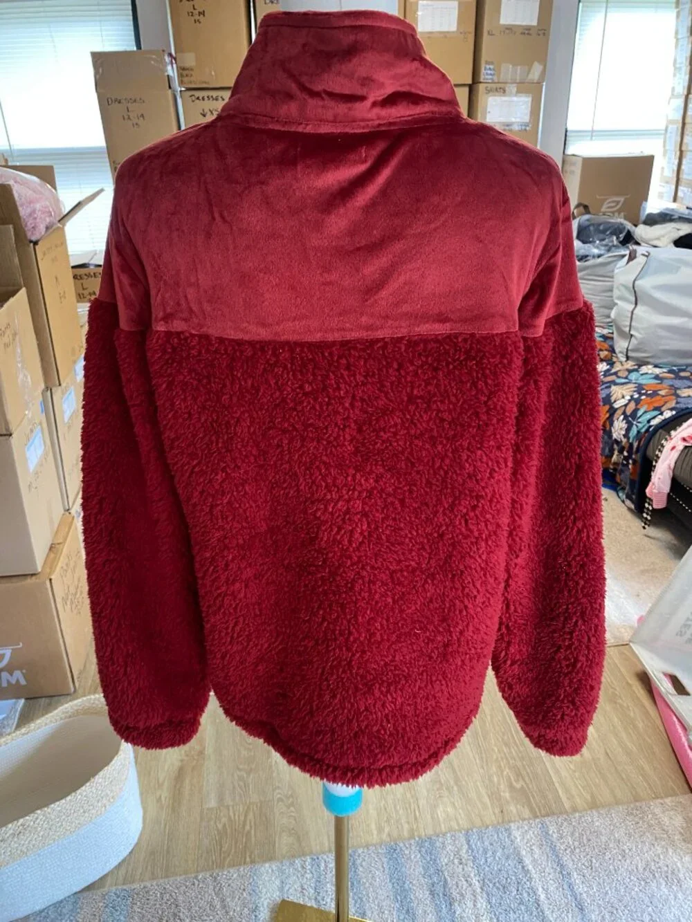 NEW Tommy Hilfiger Sherpa Velour Lounge Set Red Size M